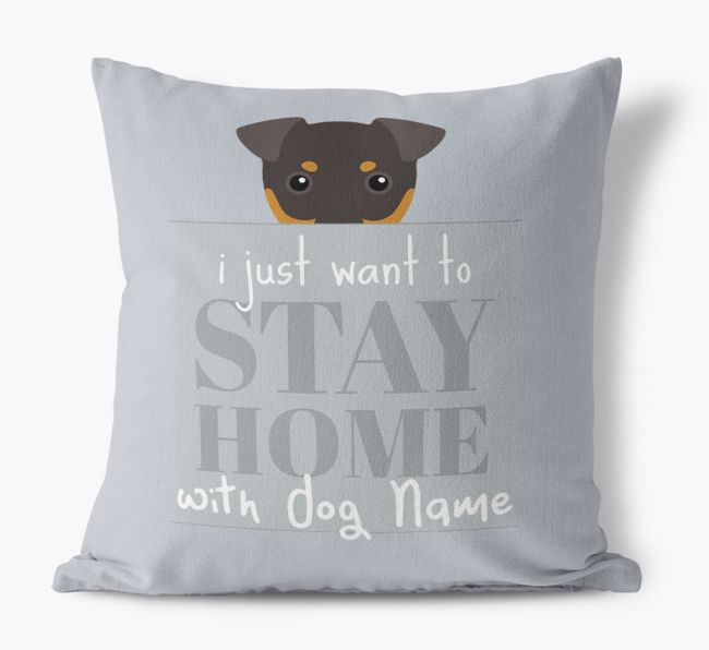 Stay Home: Personalized {breedFullName} Canvas Pillow